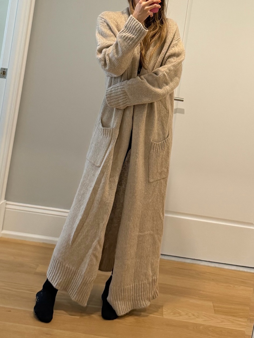The Row Long Cable-Knit Duster Cardigan - Beige- 100% cashmere - RARE - size M
